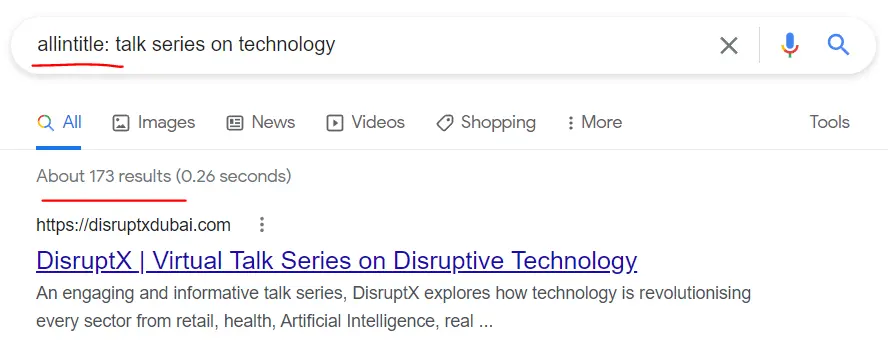allintitle method on SEO Keywords research